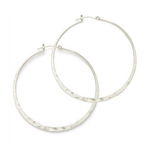 2" Hammered Hoop - Silver