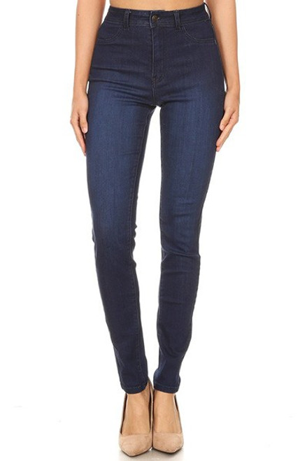 High Waist Stretch Skinny - Dark Wash 