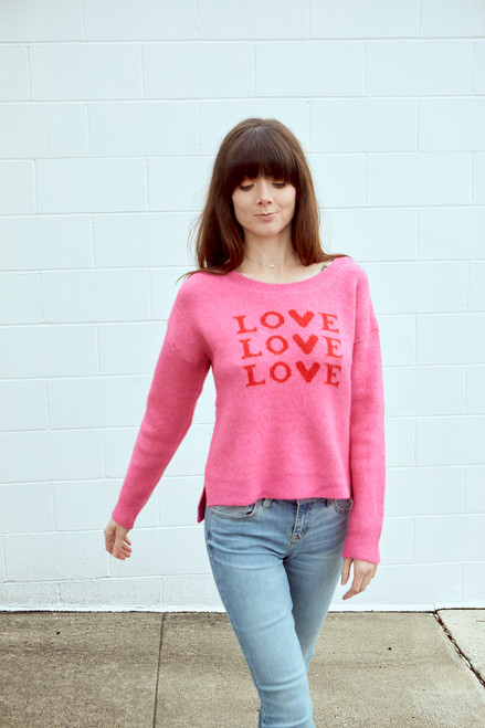 Love Sweater - Hot Pink 