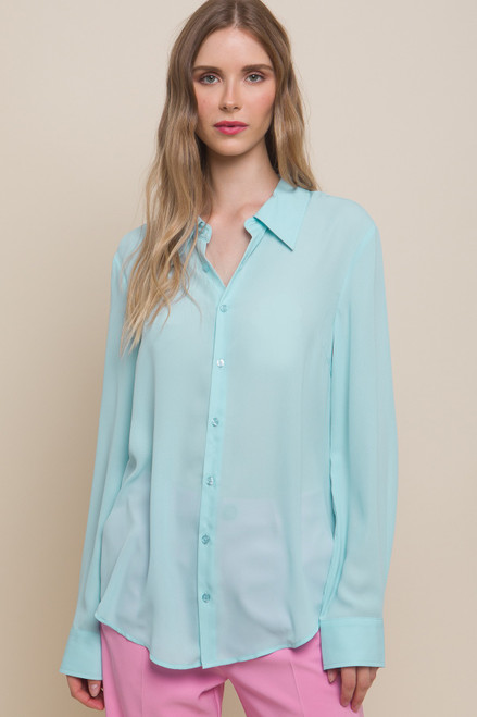 Spring Button Down - Sky