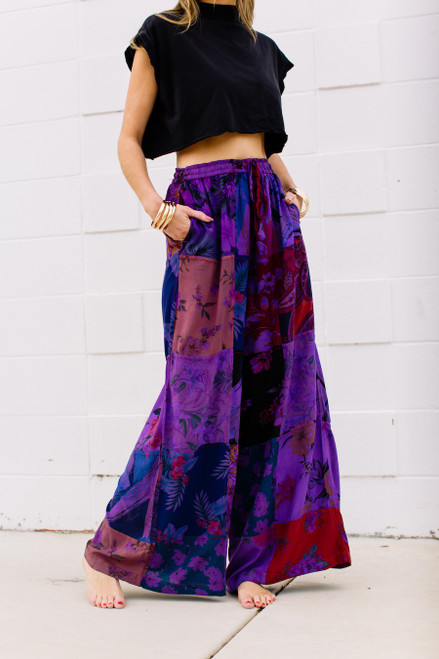 Floral Boho Pant - Purple