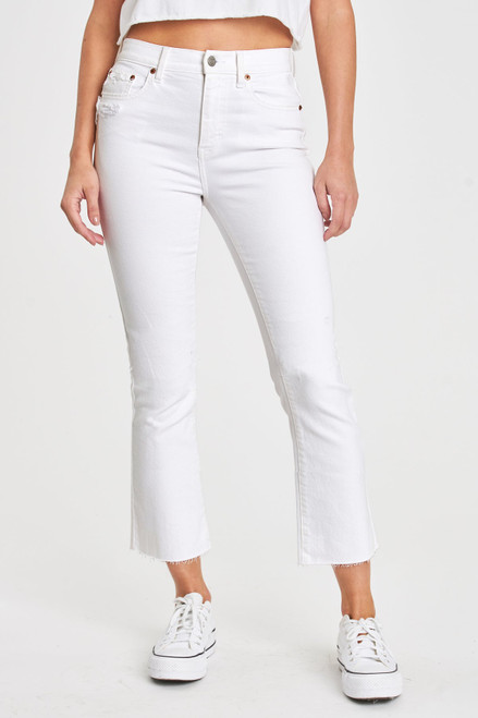 Shy Girl High Rise Crop Jean - White