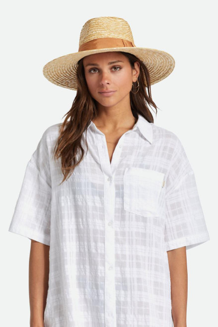 Joanna Hat - 100% Wheat Straw - Honey