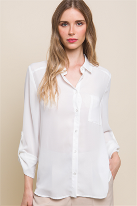 Layla Button Down - White