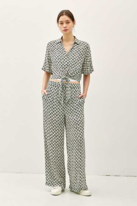 Luxx Print Top - Ivory/Black