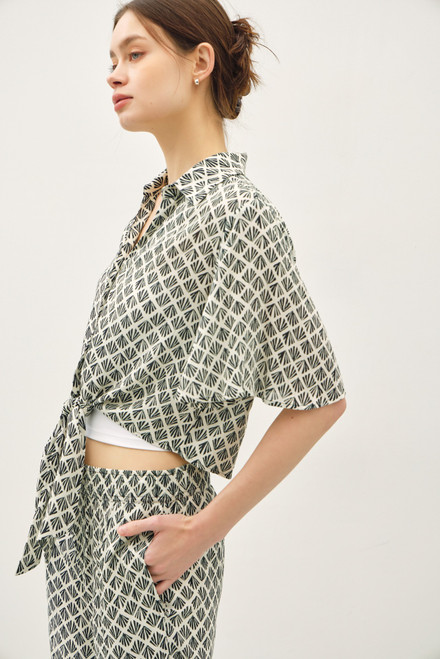 Luxx Print Top - Ivory/Black