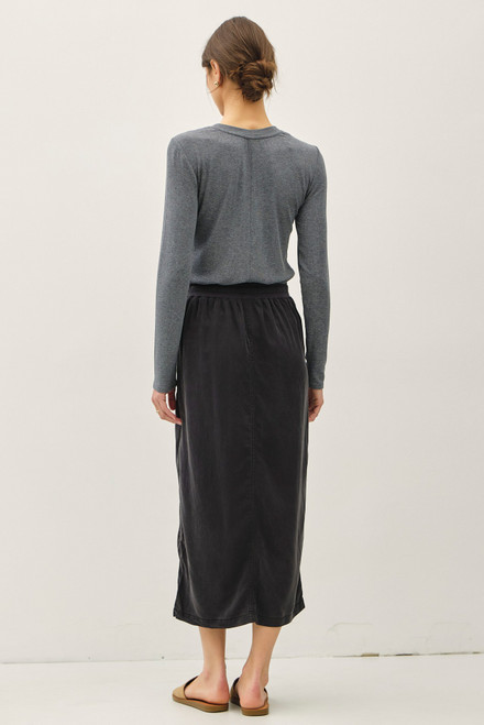 Tencel Drawstring Skirt- Vintage Black