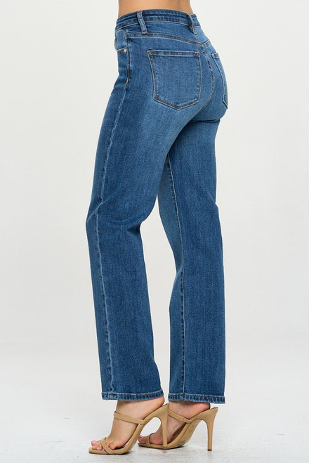 Basic High Rise Straight Leg - Medium Wash