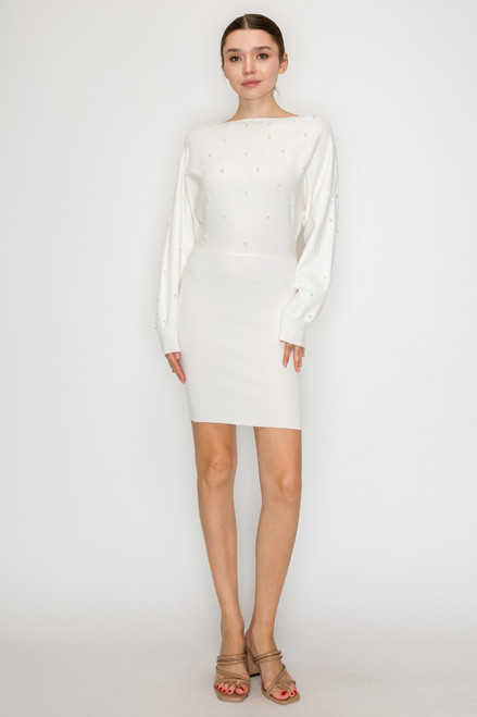 Pearl Sweater Dress - Ivory