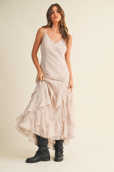Cascade Dress - Blushing Beige