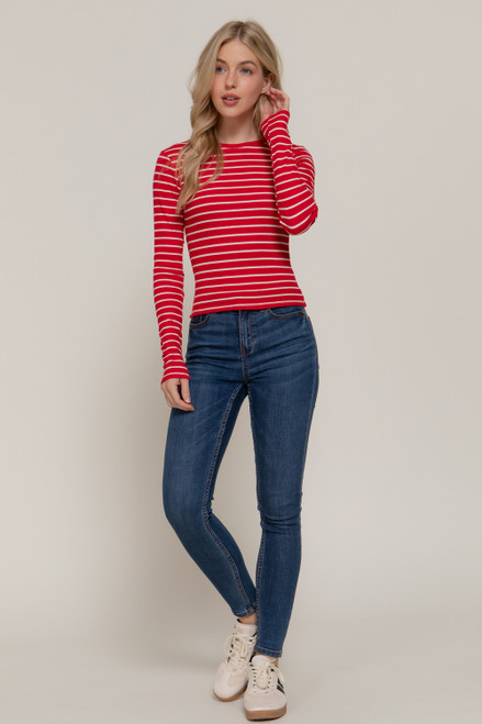 Simple Stripe Crew Neck - Red