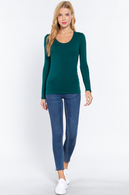 Basic Scoop Neck- Forest