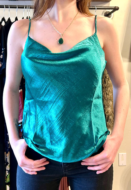 Holiday Cowl Neck Top - Jade