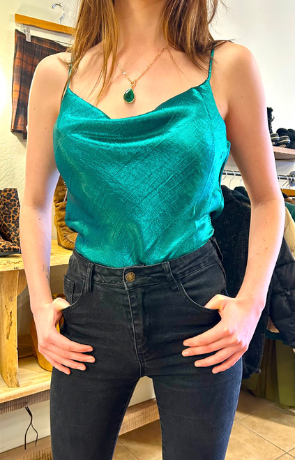 Holiday Cowl Neck Top - Jade