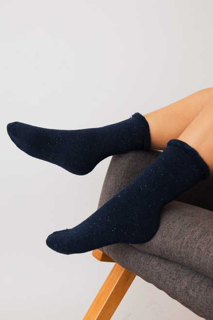 Warm  Crew Socks - Blue