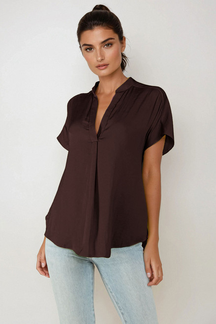 Event Satin Top - Chocolate 
