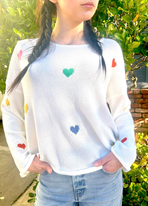 Heartfetti Knit Top - Ivory
