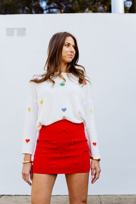 Heartfetti Knit Top - Ivory