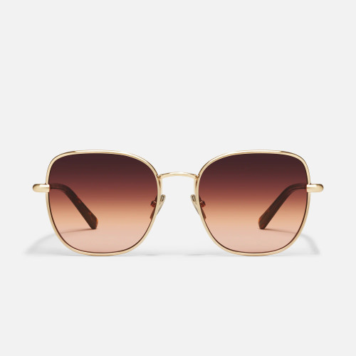 Uptown - Brushed Gold Frame / Maple Honey Lens