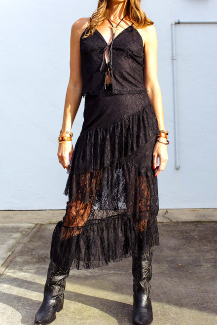 Lala Lace Skirt - Black