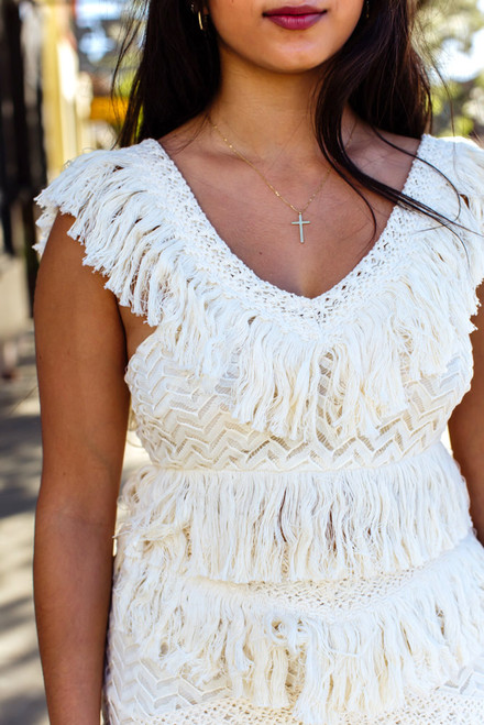 Indio Fringe Skirt Set - Taupe