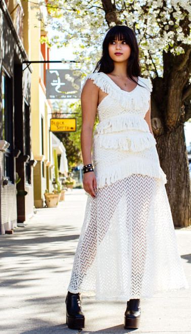 Indio Fringe Skirt Set - Taupe