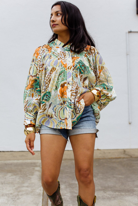 Azrial Boho Blouse - Pistachio