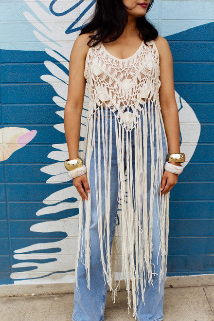 Boho Crochet Top - Cream
