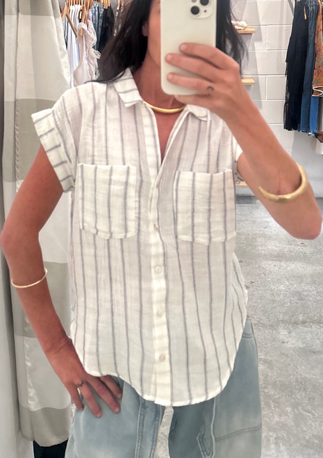 Solstice Stripe Top - Navy