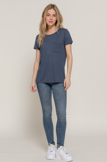 Slub Knit Tee - Vintage Navy