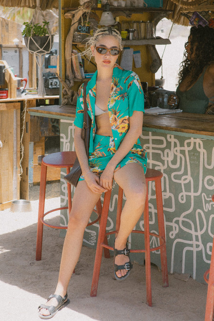 Campos Lounge Shorts - Green Floral
