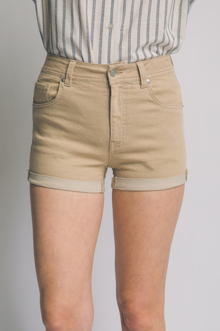 Khaki Denim Shorts