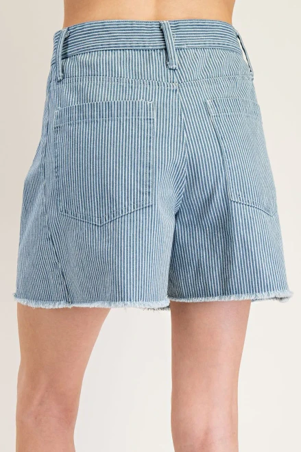 Raw Edge Engineer Stripe Short - Ivory/Navy