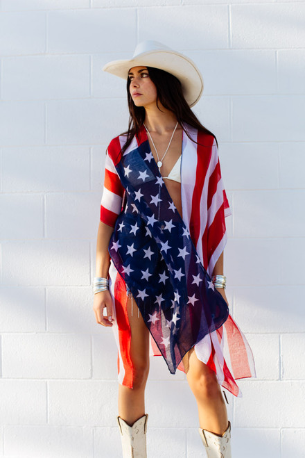 Star Spangled Kimono - Red