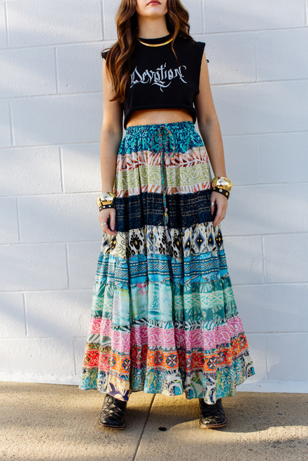 Nepal Boho Patchwork Skirt
