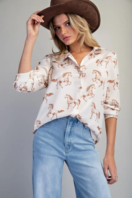 Stallion  Blouse - Cream