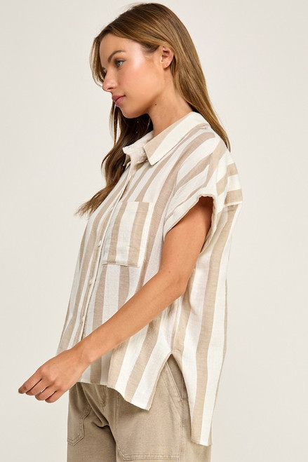 The Blend Blouse - Ivory/Sand