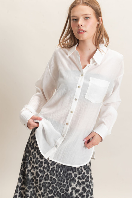 Mason Button Down Blouse - Ivory