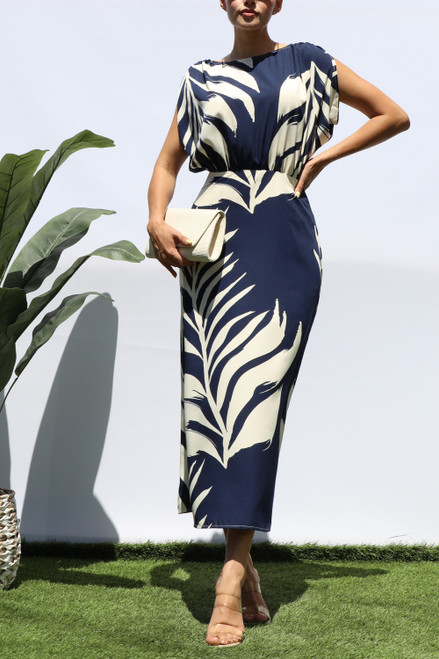 Sienna Satin Dress - Navy