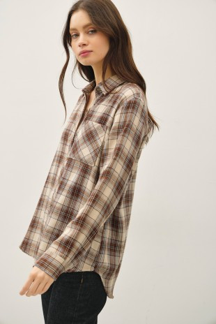 Classic Cut Plaid Flannel - Brown