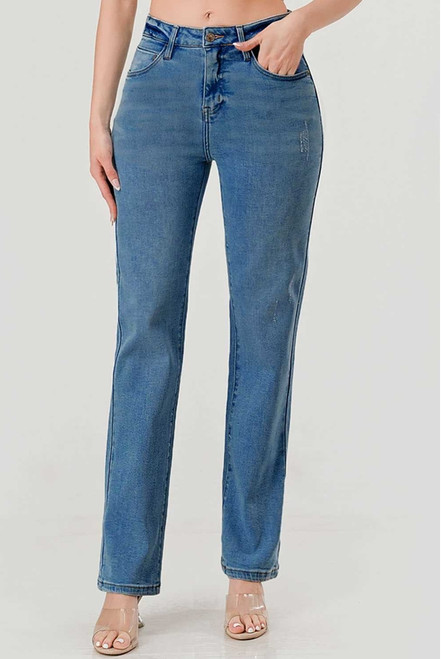 High Rise Straight Leg Jean - Indigo