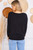 V-Neck Dolman Top - Black