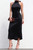 Clara Satin High Neck Dress - Black
