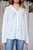  Sequin Button Down Top - White
