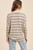 V-Neck Striped Dolman Top - Taupe