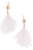 Feather Tassel Chevron Drop Earrings - White