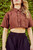Cropped Button Down - Chocolate