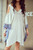 Cold Shoulder Recycled Sari Tunic - Ivory/Blue