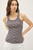Striped Scoop Neck Tank - Charcoal
