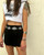Faux Suede Skort - Black